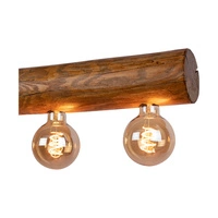 Trabo Simple Lampa Wisząca 6xE27 Max.60W Bejcowana Sosna Brązowa/Czarny Metal/Czarny Kabel PCV 69880604