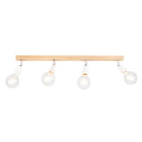 Drewniana lampa sufitowa Porcia 4xE27 Max.25W Dąb olejowany/Biała ceramika 8125474