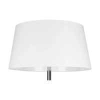 Lampa podłogowa Amor 1xE27 maks. 60W chromowany metal/przezroczysty kabel PVC/biały klosz z tkaniny 6012803010855