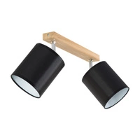 Aprillia lampa sufitowa 2xE27 maks. 25W dąb olejowany/czarny klosz z tkaniny 56746274