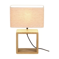 Boho Lampa Stołowa 1xE27 Max.25W Dąb Olejowany/Czarny Oplot/Beżowy 77091174