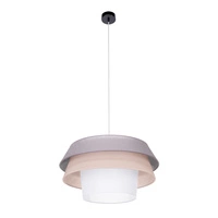 Lampa Wisząca Amar 1xE27 Max.60W Czarny Metal/Przezroczysty Kabel PCV/Grafitowo-Różowo-Biały Klosz Tkaniny 160970104