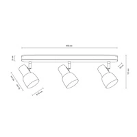 Svantje Lampa Sufitowa 3xE14 Max.40W Dąb Olejowany/Chrom/Biały 2239374