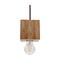 Kwadratowa Lampa Wisząca Trongo 1xE27 Max.60W Dąb Olejowany/Antracyt Kabel Tkaninowy 7161174