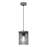 Lampa Wisząca Monsun 1xE27 Max.60W Witraż Sosnowy Szary/Czarny Kabel PCV/Szkło Dymne 161859157