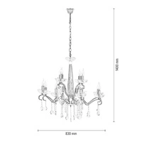 Lampa Wisząca Alessa 12xE14 Max.40W Chrom Metal/Przezroczyste Szkło 9011228