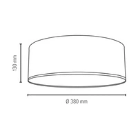 Lampa sufitowa Josefina 3xE27 Max.25W Biały metal/brązowy klosz z tkaniny 4793812