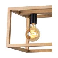 Lampa Wisząca Kago 4xE27 Max.60W Dąb Olejowany/Czarny Metal/Przezroczysty Kabel PCV 61590474