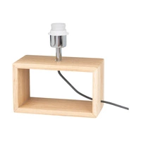 Lampa stołowa Cadre 1xE27 maks. 25W Dąb olejowany/Czarny kabel z tkaniny/Szary materiałowy klosz 7721174