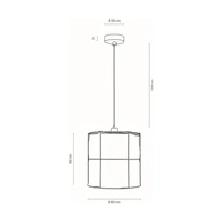 Lampa Wisząca Marinero 1xE27 Max.15W LED Czarny Metal/Czarny Kabel Tkaninowy/Biały Lniany Klosz 184329104