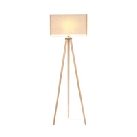 Boho Lampa Podłogowa 1xE27 Max.40W Dąb Olejowany/Transparentny PVC/Beżowy 741910174