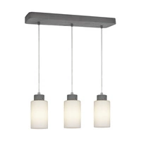 Karla Pendant Lamp 3xE27 Max.60W Gray/Transparent/Matte White 9160336