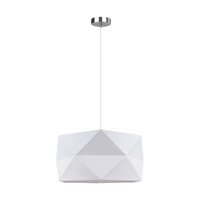 Finja Pendant Lamp 1xE27 Max.60W Chrome Metal/White Fabric Cable/White Fabric Shade 1841828