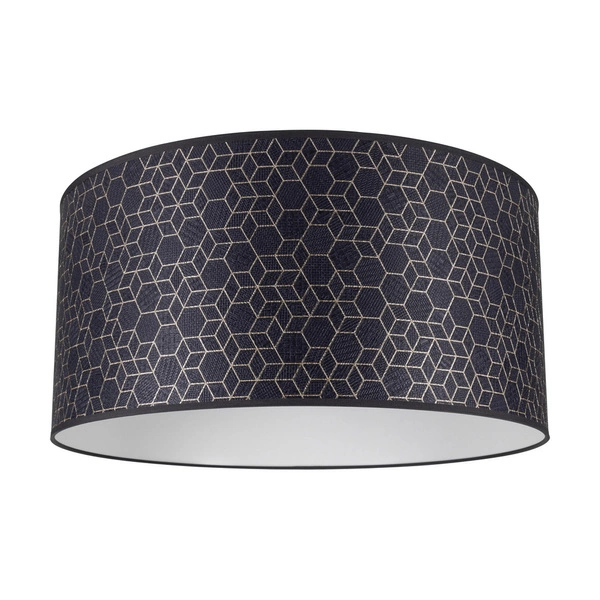 Lampshade Cylinder E27 H20 Black-Gold Wallpaper A0639