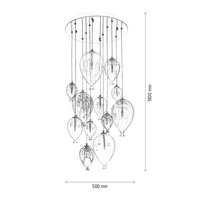 Balloon Pendant Lamp Incl. 9xG4 Max.20W Chrome Metal/Multicolor Glass 1791215