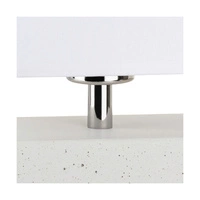 Mocna podwójna lampa stołowa 1xE27 maks. 25W biały beton/czarny kabel PVC/biały klosz z tkaniny 7381937