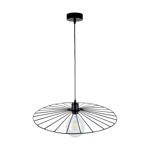 Antonella Pendant Lamp 1xE27 Max.60W Black Metal/Black Fabric Cable 189449104