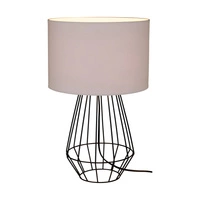 Lampa stołowa Endorfina 1xE27 maks. 60W Czarny metal/czarny kabel PCV/biały klosz z tkaniny 7322104