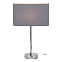 Lampa stołowa Cadre 1xE27 maks. 25W chromowany metal/przezroczysty kabel PVC/szary kabel z tkaniny 93910128