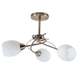 Lampa sufitowa Pisa 3xE27 maks. 60W patynowany metal/białe szkło 8280311