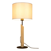 Colette szara lampa stołowa 1xE27 maks. 60W barwiona sosna szara/czarny metal/czarny kabel z tkaniny/szary klosz z tkaniny 862217104