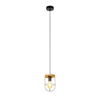 Lampa Wisząca Netuno 1xE27 Max.60W Dąb Olejowany/Czarny Metal/Czarny Kabel PCV 184159104