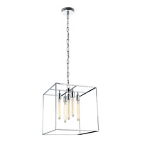 Lampa wisząca Telaio 5xE27 Max.60W Chromowany metal/przezroczyste szkło 9127528