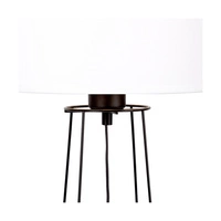 Lampa stołowa Star 1xE27 maks. 25W Czarny metal/czarny kabel PCV/biały klosz z tkaniny 7732104