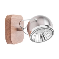 Kinkiet z drewna Ball w zestawie 1xGU10 6W LED Olejowany dąb/metal satynowy/metal chromowany 5031174