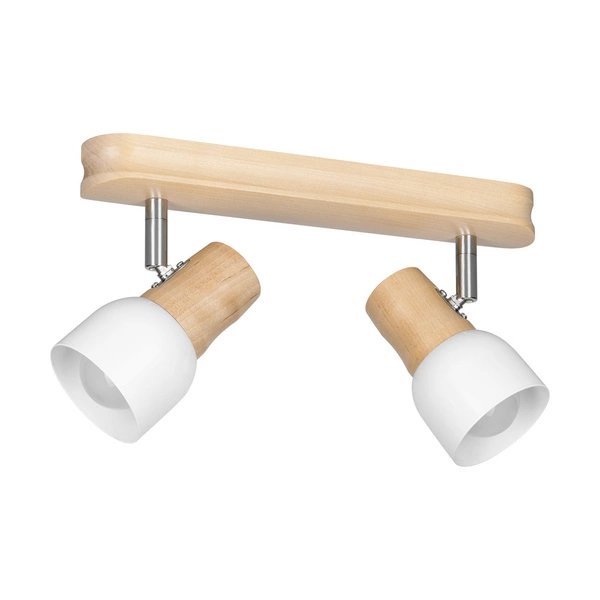 Svantje Ceiling Lamp 2xE14 Max.40W Birch Wood/White Metal 2239260