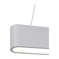 Illumina Pendant Lamp Incl. 1xLED Integrated 1350lm 3000K 21W White Metal/Transparent PVC Cable/White Fabric Shade 1930102