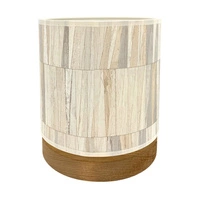 Kairo Table Lamp 1xE27 Max.25W Stained Pine Brown/Black PVC Cable/Multicolor Wallpaper Shade 7015109810396
