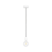 Lampa Wisząca Porcia 1xE27 Maks. 60W Biały Metal/Biała Ceramika/Antracytowy Kabel Tkaninowy 9181102