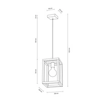 Lampa wisząca KAGO drewno dębowe kolor dąb olejowany oprawka chrom, 61580174 61580174