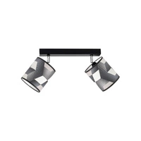 Lampa Sufitowa Espacio 2xE27 Max.25W Czarny Metal/Wielokolorowa Tapeta 56748204