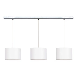 Lampa Wisząca Dove 3xE27 Max.40W Chromowany Metal/Przezroczysty Kabel PCV/Abażur z Białej Tkaniny 15380328