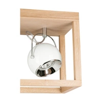 Lampa wisząca Roy Zawiera 4xLED GU10 5W Dąb Olejowany/Biały Metal/Przezroczysty Kabel PCV 61620474
