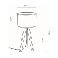 Malo Lampa Stołowa 1xE27 Max.60W Dąb Olejowany/Transparentny PVC/Multikolor 94315074