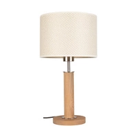 Benita Lampa Stołowa 1xE27 Max. 40W Dąb Olejowany/Nikiel Mat/Kremowy-Srebrny 7017400511528
