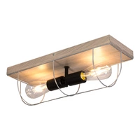 Lampa ścienna/sufitowa Netuno 2xE27 Max.15W LED Witrażowa Sosna Szara/Czarny Metal/Srebrny Metal 92073257