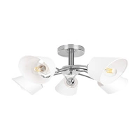 Mette Ceiling Lamp 5xE27 Max.40W Chrome Metal/White Fabric Shade 8341528