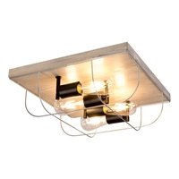 Lampa ścienna/sufitowa Netuno 4xE27 Max.15W LED Witrażowa Sosna Szara/Czarny Metal/Srebrny Metal 92074457