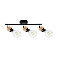 Lampa Sufitowa Marjolaine 3xE27 Max.25W Dąb Olejowany/Czarny Metal 2831304