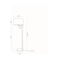 Lampa podłogowa Alina 1xE27 Max.60W Dąb olejowany/Czarny metal/Czarny kabel z tkaniny/Biały klosz z tkaniny 751021904