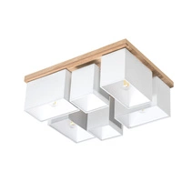 Paloma Ceiling Lamp 6xE27 Max.25W Oiled Oak/Gray Fabric Shade 2453674