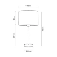 Lampa Stołowa Scarlett 1xE27 Maks. 40W Metal Satynowy/Przezroczysty Kabel PCV/Szary Aksamitny Klosz 7752027
