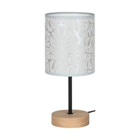 Lampa Stołowa Mateo 1xE27 Max.25W Dąb Olejowany/Czarny Kabel PCV/Tapeta Beżowa 87814174