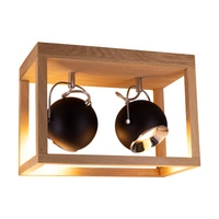 Lampa sufitowa Roy z 2xLED GU10 5W Dąb olejowany/Czarny metal 5224274