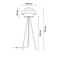 Nevoa Floor Lamp 1xE27 Max.40W Black/Black-Gold-Silver 12610104