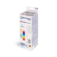 Żarówka LED ŚWIECOWA sterowana Bluetooth RGBW + CCT  barwa 2700 - 6000K 4,9W E14 SMART Simply multikolor